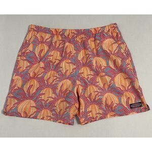 Vineyard Vines Men's XL Orange Pink Floral Lined Swim Trunks 7" Inseam